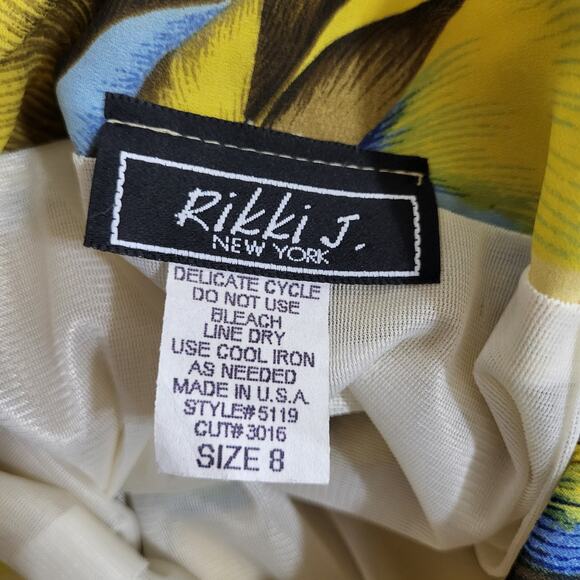 Rikki J Vintage Midi Skirt Womens Size Small Yellow Floral Summer Floral… - Picture 3 of 13